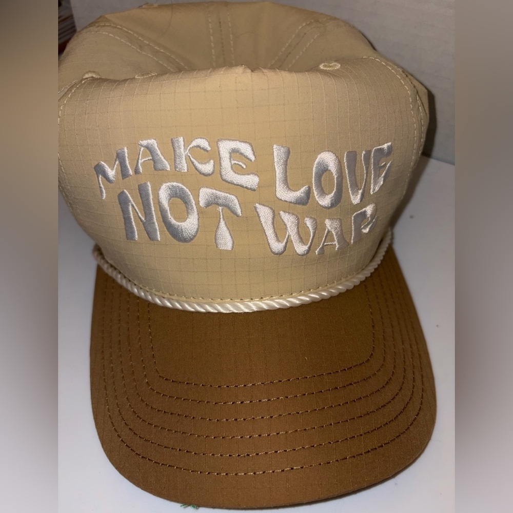 Woodstock make love not war nylon snap back adjustable cap